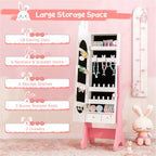 Ensemble Coiffeuse et Chaise Blanches pour Enfants avec Armoire à Bijoux Thème Princesse