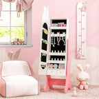 Ensemble Coiffeuse et Chaise Blanches pour Enfants avec Armoire à Bijoux Thème Princesse