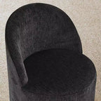Ensemble de salle à manger 5 pièces pour 4, chaises modernes à roulettes avec revêtement en chenille, table ronde noire à pied central - Panipeachy