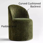 Ensemble de salle à manger 5 pièces pour 4, chaises modernes à roulettes avec revêtement en chenille, table ronde noire à pied central - Panipeachy