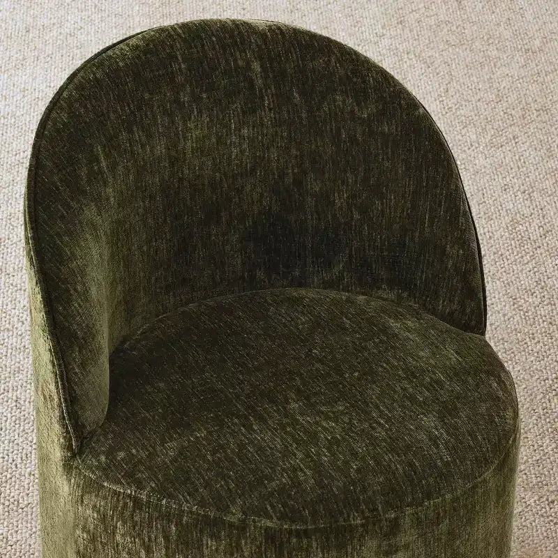 Ensemble de salle à manger 5 pièces pour 4, chaises modernes à roulettes avec revêtement en chenille, table ronde noire à pied central - Panipeachy