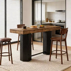 GDFStudio Joyce Modern 71 Woodgrain Bar Height Table
