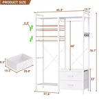 Besiost Porte-vêtements avec tiroirs en tissu, système d'organisation de placard avec tringles de suspension