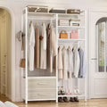 Besiost Clothes Rack with Fabric Drawers, Closet Organizer System with Hanging Rods