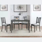 MAYEERTY Wooden Rectangular Dining Table Only, Gray 4-Person Kitchen Table for Small Space