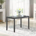 MAYEERTY Table de salle à manger rectangulaire en bois uniquement, table de cuisine grise pour 4 personnes pour petits espaces