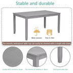 MAYEERTY Table de salle à manger rectangulaire en bois uniquement, table de cuisine grise pour 4 personnes pour petits espaces