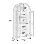 Meuble de rangement arqué VIYET 67 - Lampe LED, MDF noir, séparateurs en verre réglables
