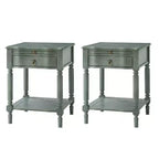 Alex 26 Tall 1 Drawer End Table Set of 2 with Built-in Charging Station|HULALA HOME