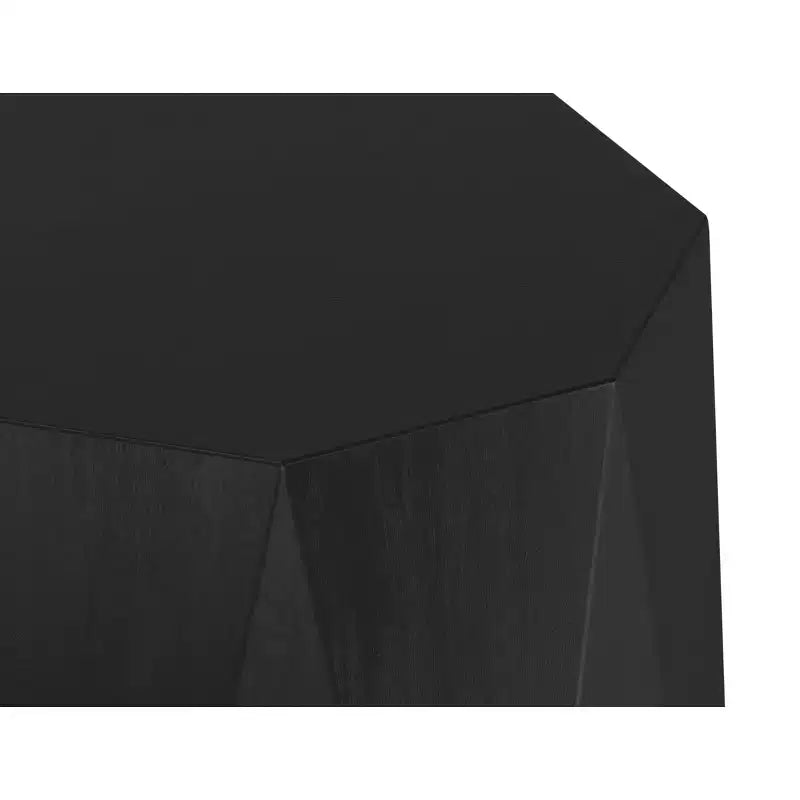 Table d'appoint polygonale contemporaine Renley en BOIS D'ACACIA MASSIF de 15 pouces de large, entièrement assemblée