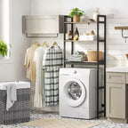 Meuble de rangement pour toilettes SONGMICS, organiseur de salle de bain 3 niveaux au-dessus des toilettes avec étagères réglables