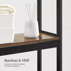Meuble de rangement pour toilettes SONGMICS, organiseur de salle de bain 3 niveaux au-dessus des toilettes avec étagères réglables
