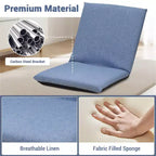 Fauteuil de relaxation pliable 83x41x17.5cm, 6 positions réglables, assise rembourrée en coton pour salon et terrasse