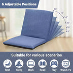Fauteuil de relaxation pliable 83x41x17.5cm, 6 positions réglables, assise rembourrée en coton pour salon et terrasse