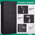 BALHAM TRADE-67 Grande armoire de classement en métal (lot de 1) - Étagères réglables pour la maison, le bureau, l'entrepôt, le garage