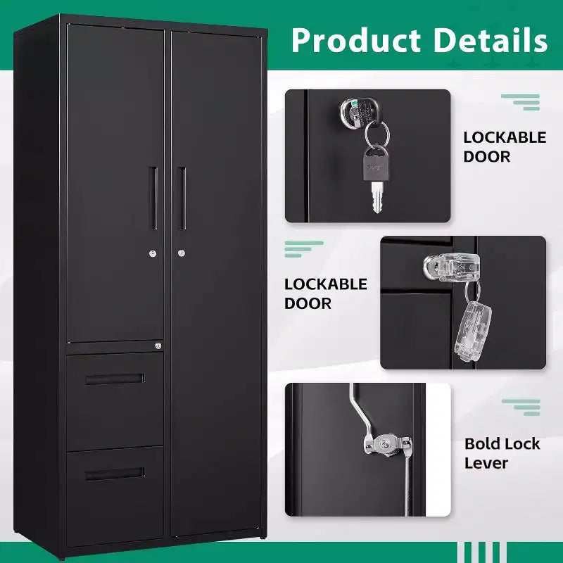 BALHAM TRADE-67 Grande armoire de classement en métal (lot de 1) - Étagères réglables pour la maison, le bureau, l'entrepôt, le garage
