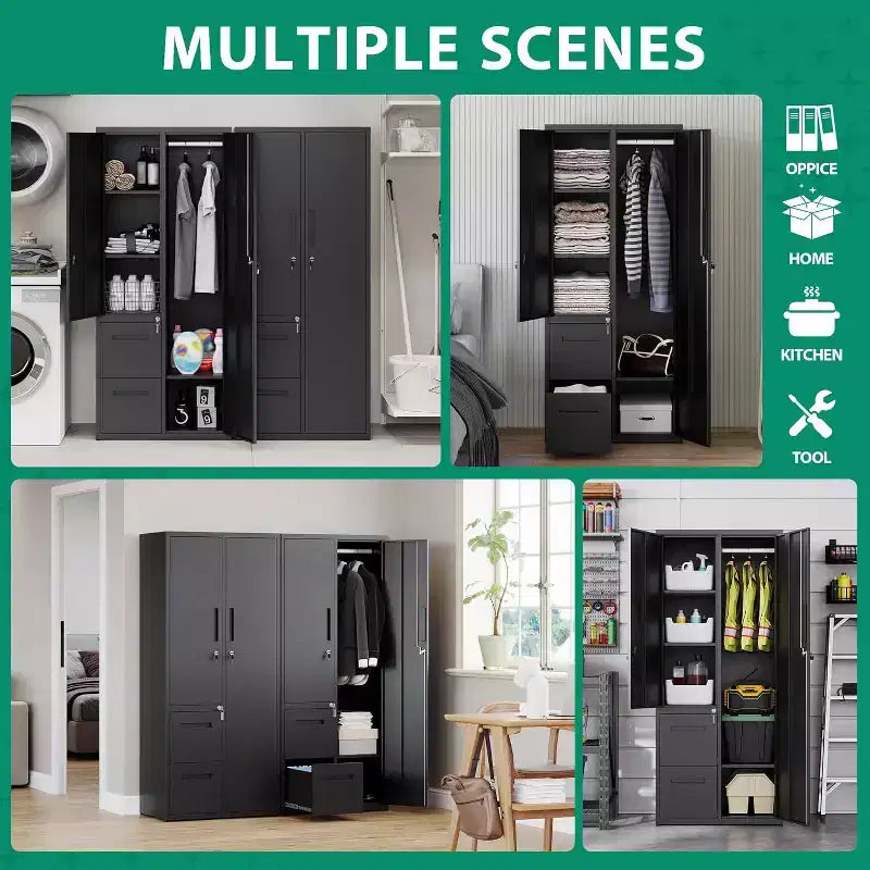 BALHAM TRADE-67 Grande armoire de classement en métal (lot de 1) - Étagères réglables pour la maison, le bureau, l'entrepôt, le garage
