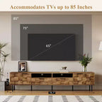 Meuble TV moderne Maurice Mid-Century avec 2 tiroirs et portes d'armoire à grille décorative GDFStudio