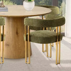 Ensemble de salle à manger extensible 47-83 pour 4 personnes, table en bois naturel et 4 chaises en chenille avec pieds en métal, idéal pour la cuisine-Panipeachy