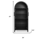 HomeRoots Armoire d'appoint ovale 30 en bois noir à deux portes
