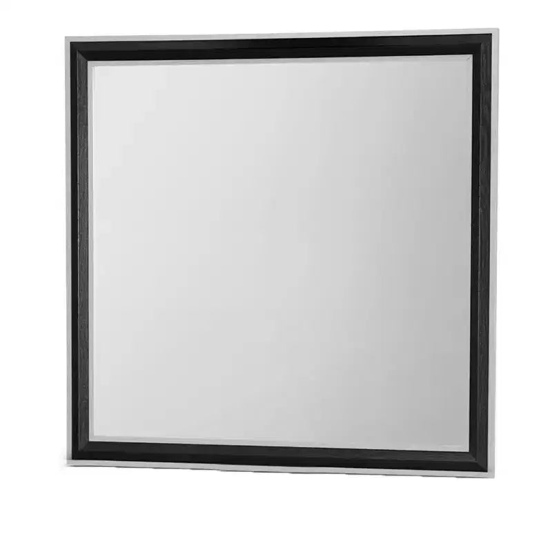HomeRoots 39 Miroir encadré mural en bois noir et gris