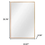Miroir d'appoint HomeRoots 36" avec cadre en aluminium doré