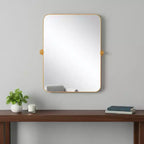 Miroir d'appoint HomeRoots 36" avec cadre inclinable en métal doré