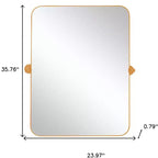 Miroir d'appoint HomeRoots 36" avec cadre inclinable en métal doré