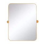 Miroir d'appoint HomeRoots 36" avec cadre inclinable en métal doré