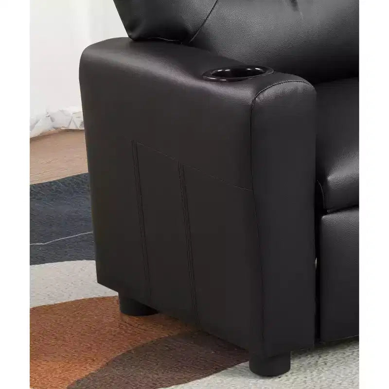 Fauteuil inclinable pour enfants GDFStudio Isamu en similicuir avec porte-gobelet