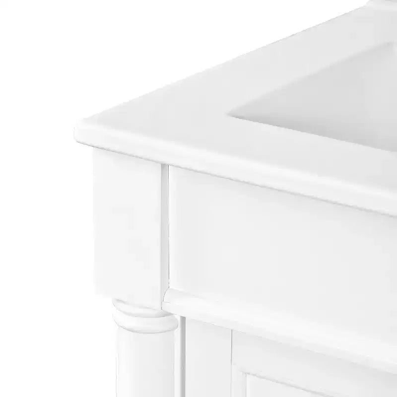 Meuble-lavabo JVNOXK de 61 cm à vasque unique, meuble de rangement de salle de bain moderne à deux niveaux, étagère de rangement grande capacité, blanc