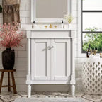 Meuble-lavabo JVNOXK de 61 cm à vasque unique, meuble de rangement de salle de bain moderne à deux niveaux, étagère de rangement grande capacité, blanc
