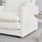 MAYEERTY Canapé sectionnel modulaire en forme de L surdimensionné, rembourré et confortable, avec pouf, pour salon, blanc