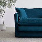 MAYEERTY Canapé sectionnel modulaire en forme de L surdimensionné à combinaison libre avec pouf réversible pour salon, bleu