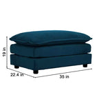 MAYEERTY Canapé sectionnel modulaire en forme de L surdimensionné à combinaison libre avec pouf réversible pour salon, bleu