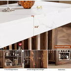 Table de bar de 160 cm de hauteur avec étagères de rangement à 2 niveaux, table à manger industrielle moderne pour restaurant, bistrot, salle à manger
