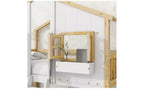 Bellemave Lit Superposé Maison Jumeau sur Jumeau pour Enfants avec Toit, Barrières de Sécurité et Échelle, Lit Superposé en Pin avec Fenêtre et Porte, Montage Facile
