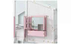 Bellemave Lit Superposé Maison Jumeau sur Jumeau pour Enfants avec Toit, Barrières de Sécurité et Échelle, Lit Superposé en Pin avec Fenêtre et Porte, Montage Facile