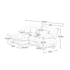Canapé modulable MAYEERTY Cloud avec 2 places, 2 coussins lombaires, 2 coussins décoratifs, accoudoir large rembourré, pouf convertible pour salon, blanc