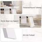 Table basse ronde 33,5 avec pieds inclinés - Table d'appoint vintage aspect bois pour salon et chambre