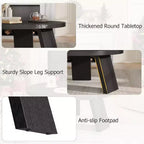 Table basse ronde 33,5 avec pieds inclinés - Table d'appoint vintage aspect bois pour salon et chambre