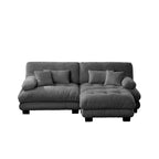 Canapé sectionnel MAYEERTY Cloud avec 2 places, 2 oreillers lombaires, 2 coussins décoratifs, canapé rembourré à bras larges pour salon, gris