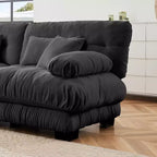 Canapé sectionnel MAYEERTY Cloud avec 2 places, 2 oreillers lombaires, 2 coussins décoratifs, canapé rembourré à bras larges pour salon, gris