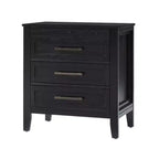 Yaran 3 Drawer Nightstand-BLACK