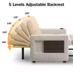 Dyonery 42.5 Canapé-lit convertible avec lit gigogne, fauteuil inclinable 3-en-1 avec dossier réglable, ports USB et tablette latérale