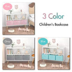 Bibliothèque pour enfants avec tiroirs en tissu pliables, présentoir de livres pour enfants, meuble de rangement de jouets, blanc/rose