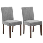 Lot de 2 chaises de salle à manger rembourrées, chaises d'appoint de cuisine modernes en tissu, conception Parsons en lin doux avec pieds en bois robustes pour la salle à manger