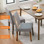Lot de 2 chaises de salle à manger rembourrées, chaises d'appoint de cuisine modernes en tissu, conception Parsons en lin doux avec pieds en bois robustes pour la salle à manger