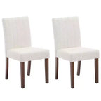 Lot de 2 chaises de salle à manger rembourrées, chaises d'appoint de cuisine modernes en tissu, conception Parsons en lin doux avec pieds en bois robustes pour la salle à manger