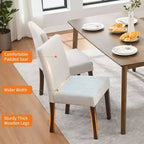 Lot de 2 chaises de salle à manger rembourrées, chaises d'appoint de cuisine modernes en tissu, conception Parsons en lin doux avec pieds en bois robustes pour la salle à manger